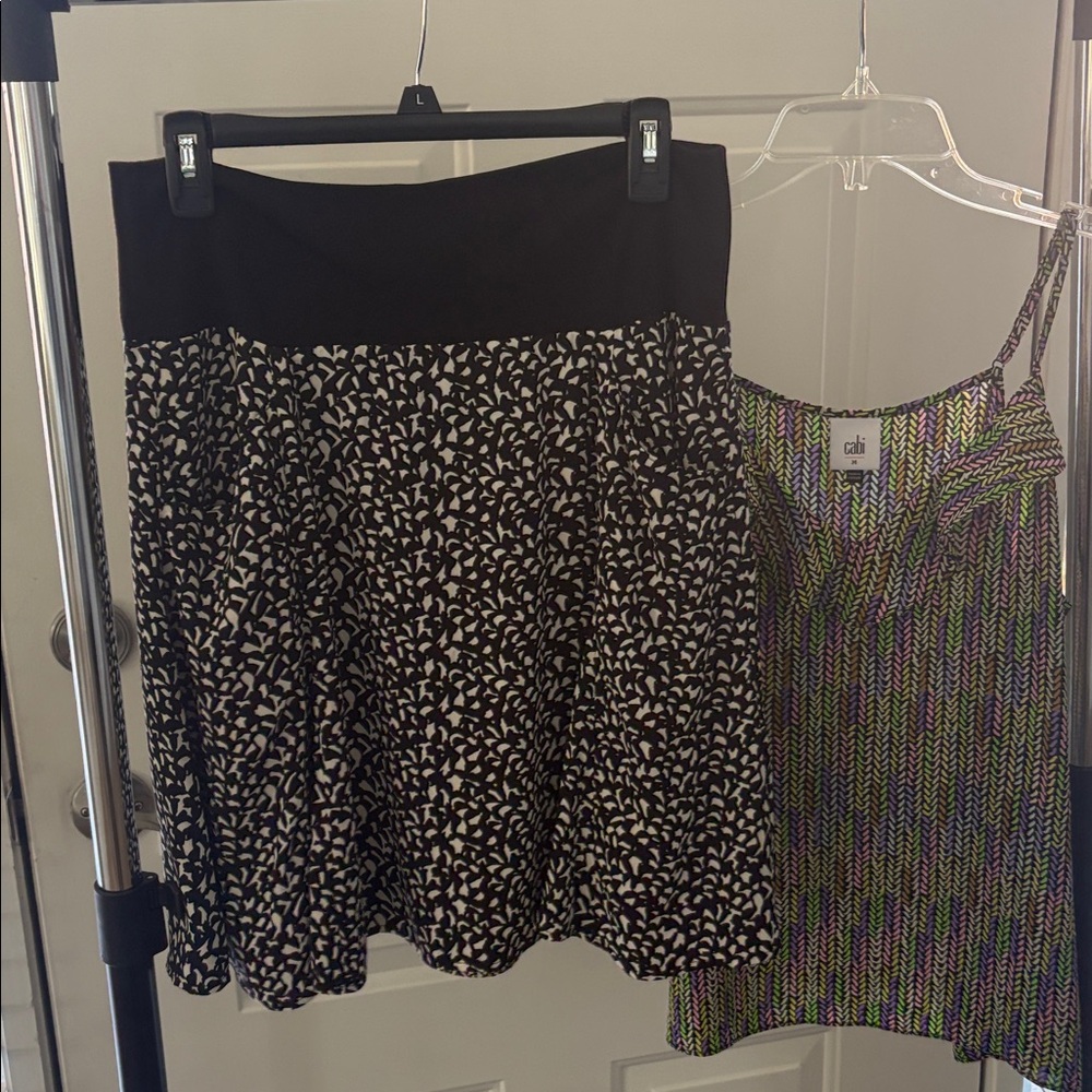 NWOT #6855 & #6735 CAbi Together Reversible Skirt & Top Set Medium - Picture 7 of 7